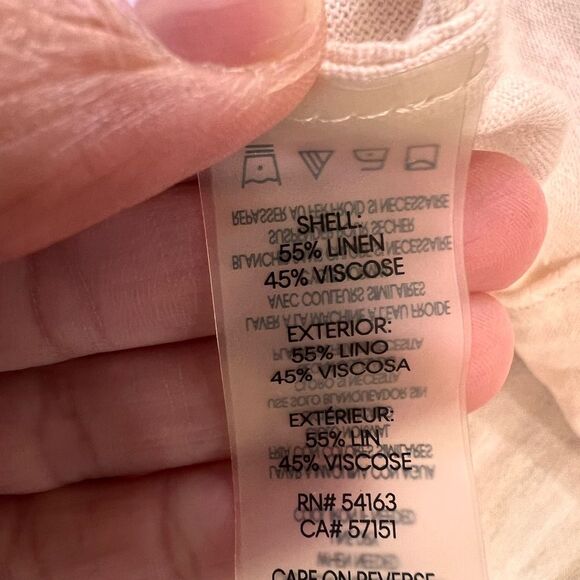 Calvin Klein Linen Blend Button Front Shirt Dress Blush Pink Size 8 Y2K Preppy - Picture 7 of 7
